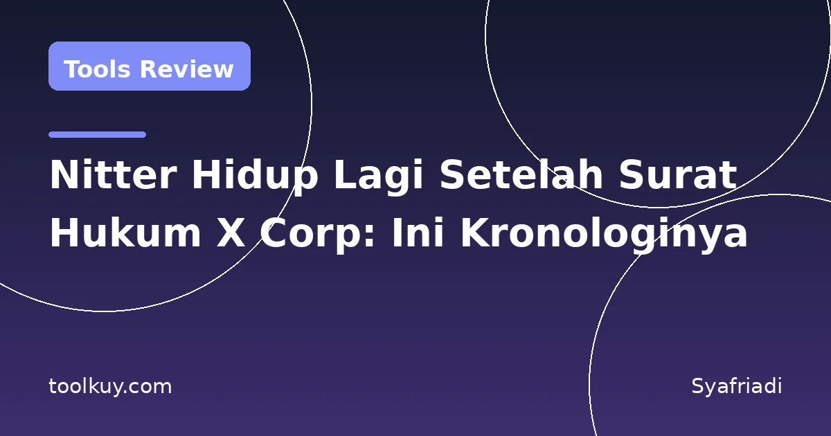 Nitter Hidup Lagi Setelah Surat Hukum X Corp: Ini Kronologinya